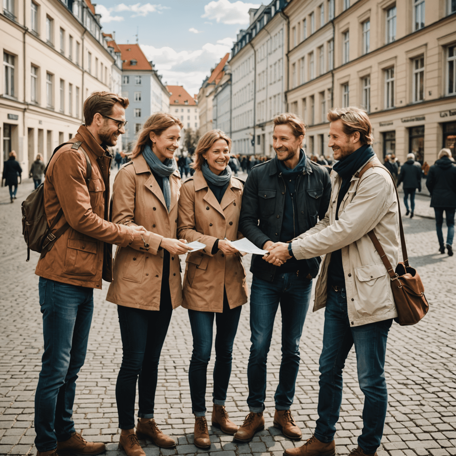 Eine Gruppe von Menschen, die zusammenarbeiten und sich gegenseitig unterstützen, symbolisiert die Stärkung der Gemeinschaft in Berlin Charlottenburg